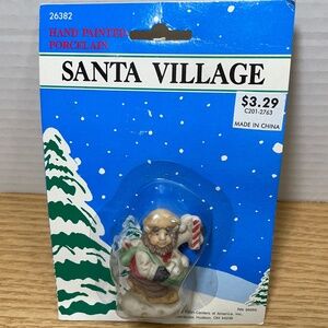 1992 Fabri-Centers of America Christmas Gnome Elf Delivery Santa Village #26379